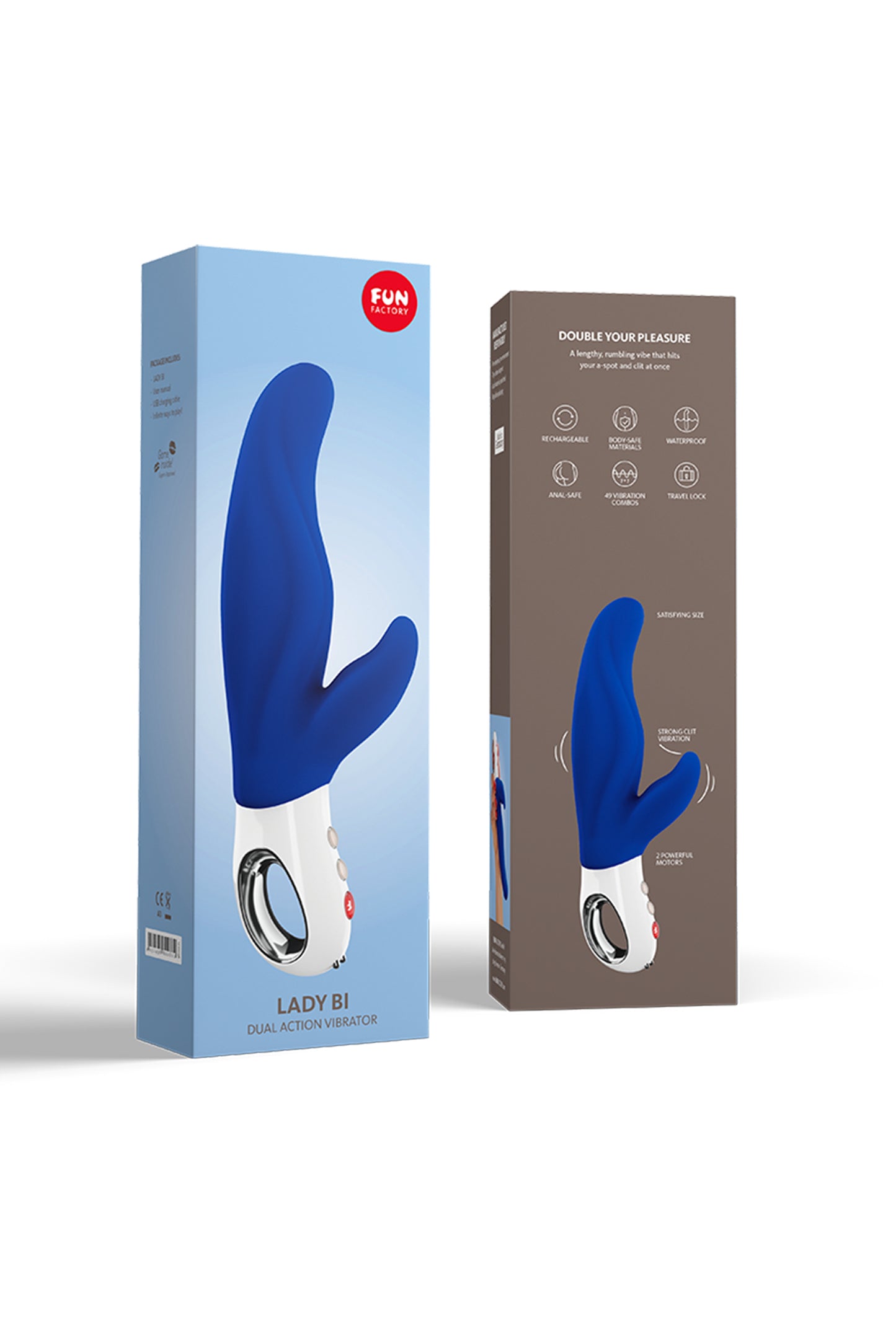 Fun Factory LADY Bİ Vibratör, silikon, mavi, 22 cm
