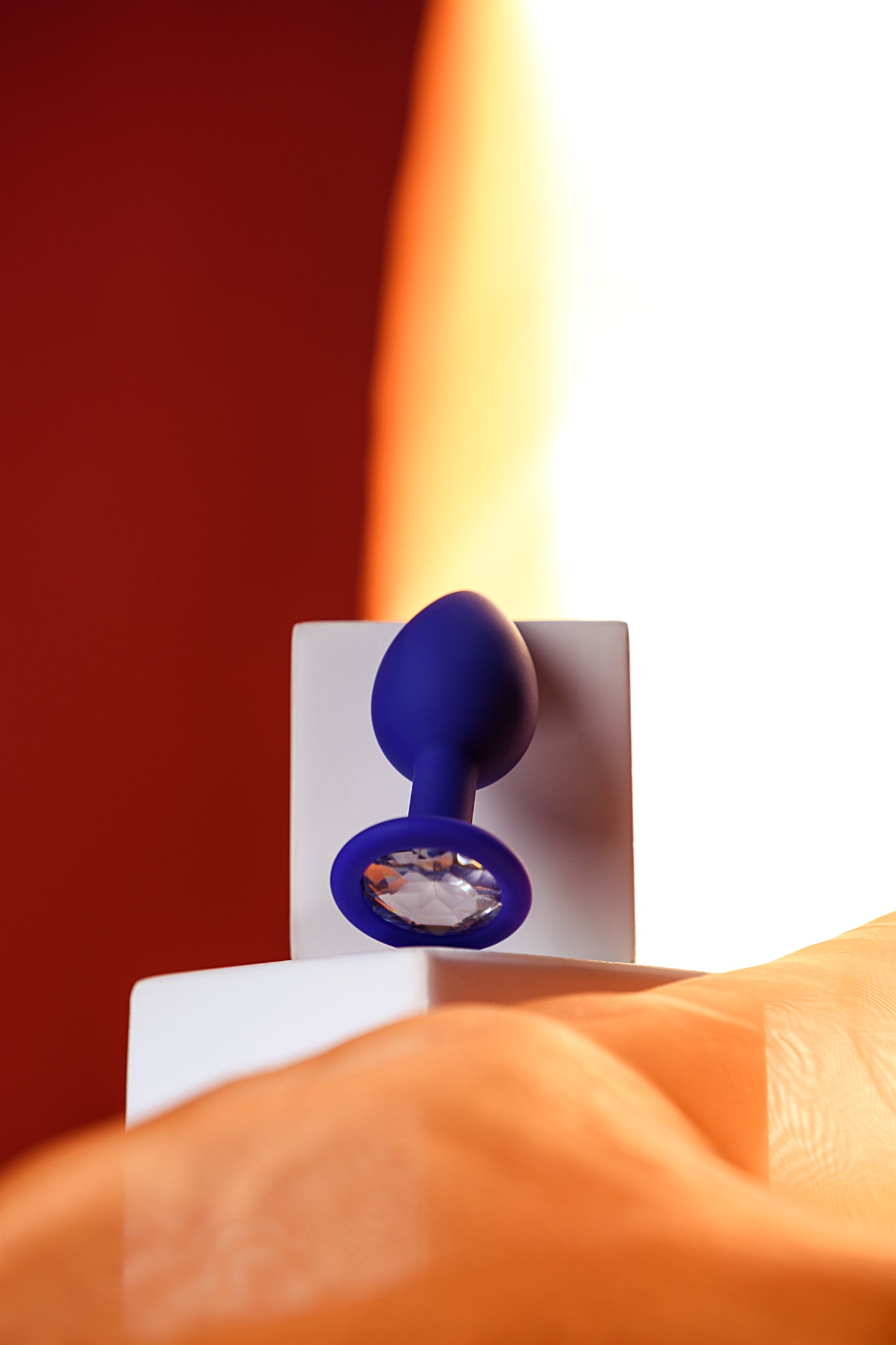 ToDo by Toyfa Brilliant anal kılıf, silikon, mavi, beyaz kristalli 7 cm, Ø 2,8 cm, 26 g