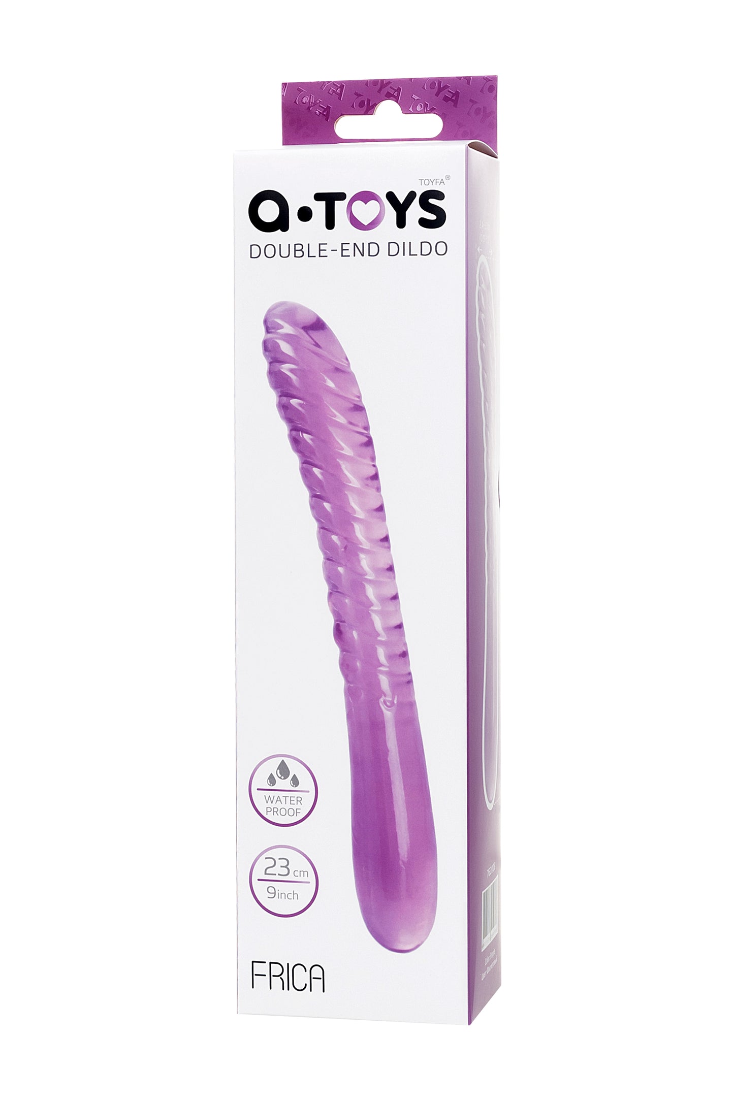 A-Toys by TOYFA Çift Taraflı Jel Dildo Frica, TPE, mor, 23 cm