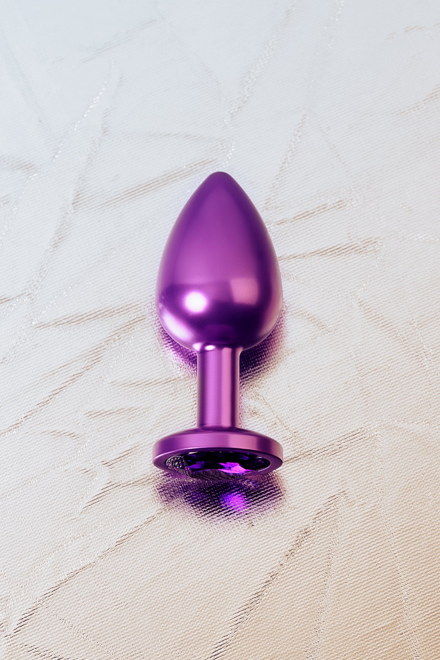 Metal by TOYFA Anal Plug, mor, mor kristalli, 8,2 cm, Ø3,4 cm, 85 g