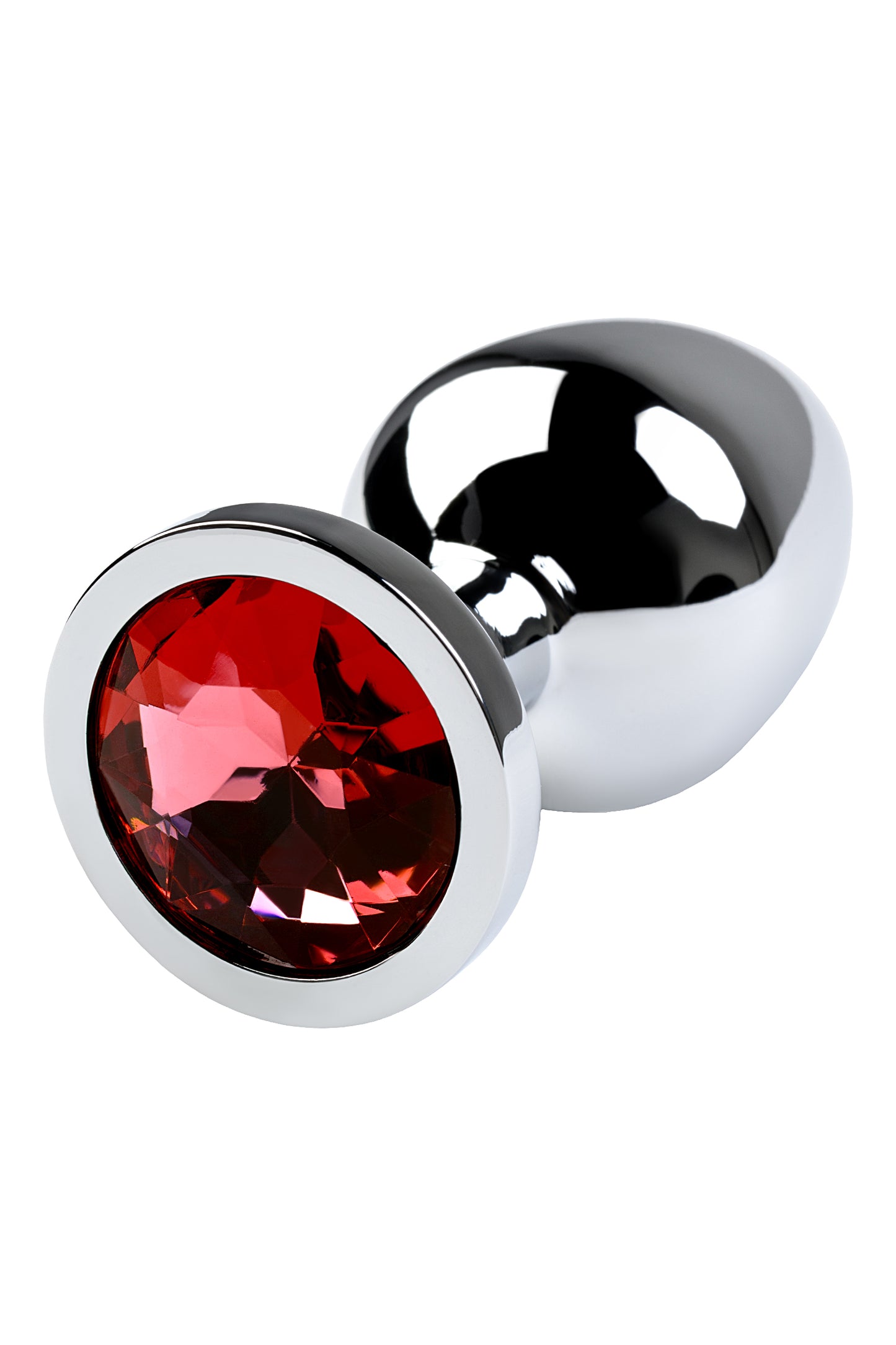 Metal by TOYFA Anal Plug, Metal, gümüş, kırmızı kristalli, 8 cm, Ø 3,4 cm, 85 g