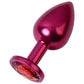 Metal Toyfa Anal Plug Metal, metal, kırmızı, kırmızı kristalli, 8,2 cm, Ø3,4 cm, 85 g