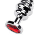 Metal by TOYFA Anal Plug, Metal, gümüş, kırmızı kristalli, 8 cm, Ø 3,5 cm, 95 g