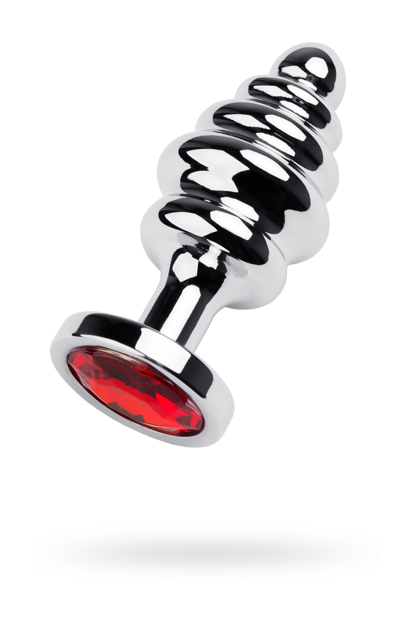 Metal by TOYFA Anal Plug, Metal, gümüş, kırmızı kristalli, 8 cm, Ø 3,5 cm, 95 g