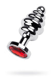 Metal by TOYFA Anal Plug, Metal, gümüş, kırmızı kristalli, 8 cm, Ø 3,5 cm, 95 g
