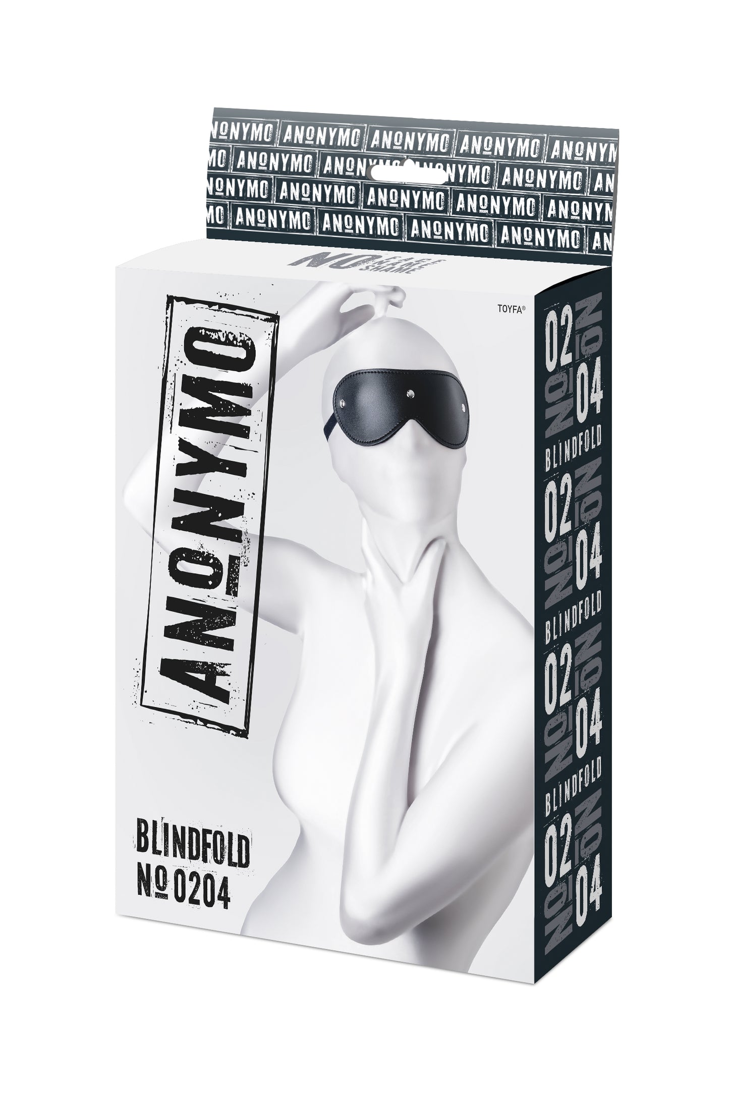 Anonymo BDSM Maske , PU deri, Siyah, 24 cm