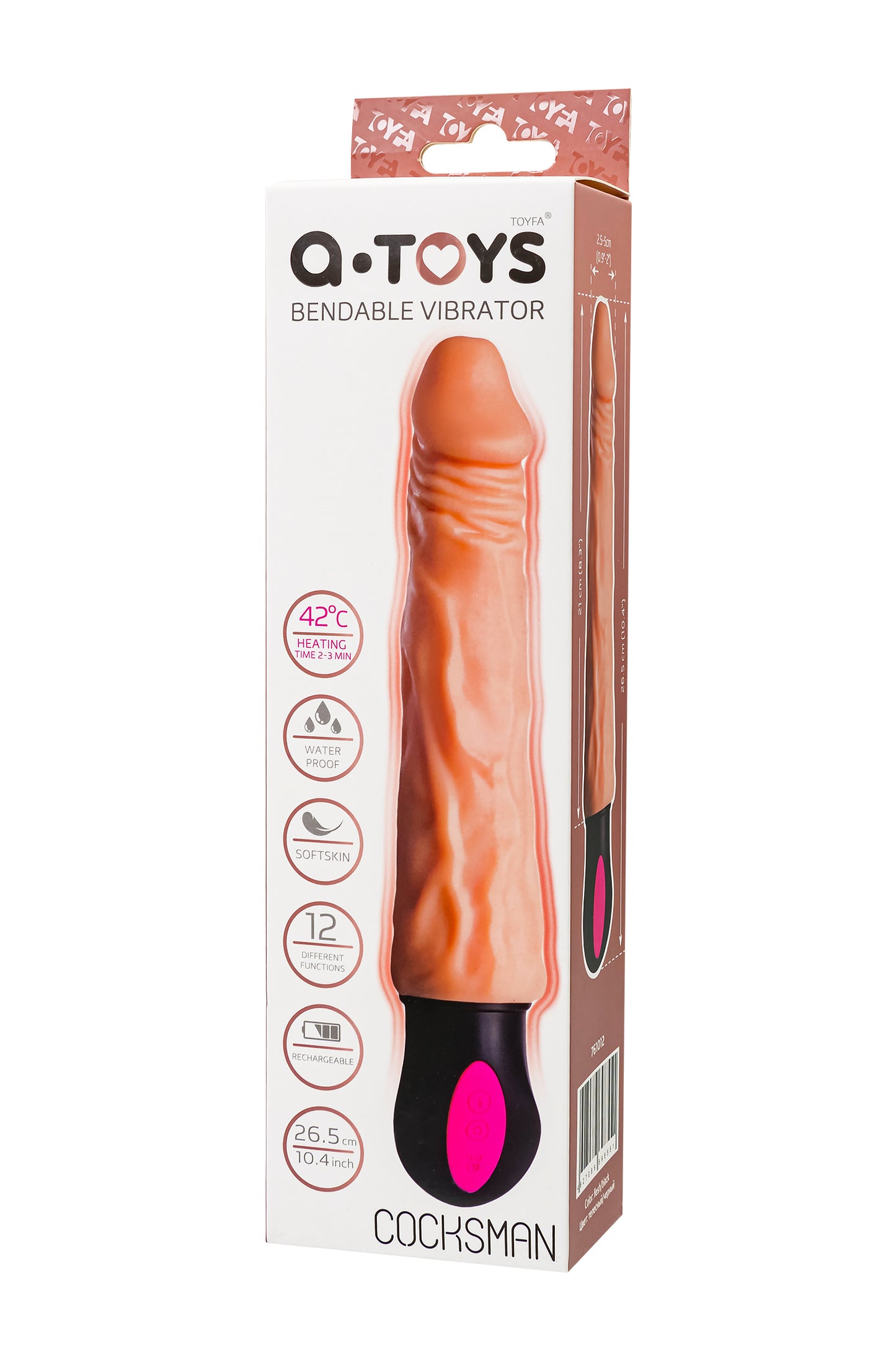 A-Toys by TOYFA Cocksman  Realistik Vibratörü, TPE, Ten, 26,5 cm