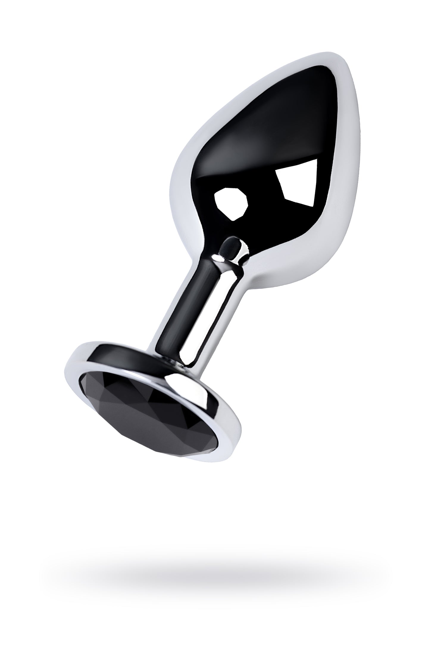 Metal by TOYFA Anal Plug, Metal, gümüş, siyah kristalli, 8 cm, Ø 3,4 cm, 85 g