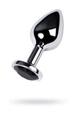 Metal by TOYFA Anal Plug, Metal, gümüş, siyah kristalli, 8 cm, Ø 3,4 cm, 85 g