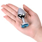 Metal by TOYFA Anal Plug, Metal, gümüş, mavi kristalli, 8 cm, Ø 3,4 cm, 85 g