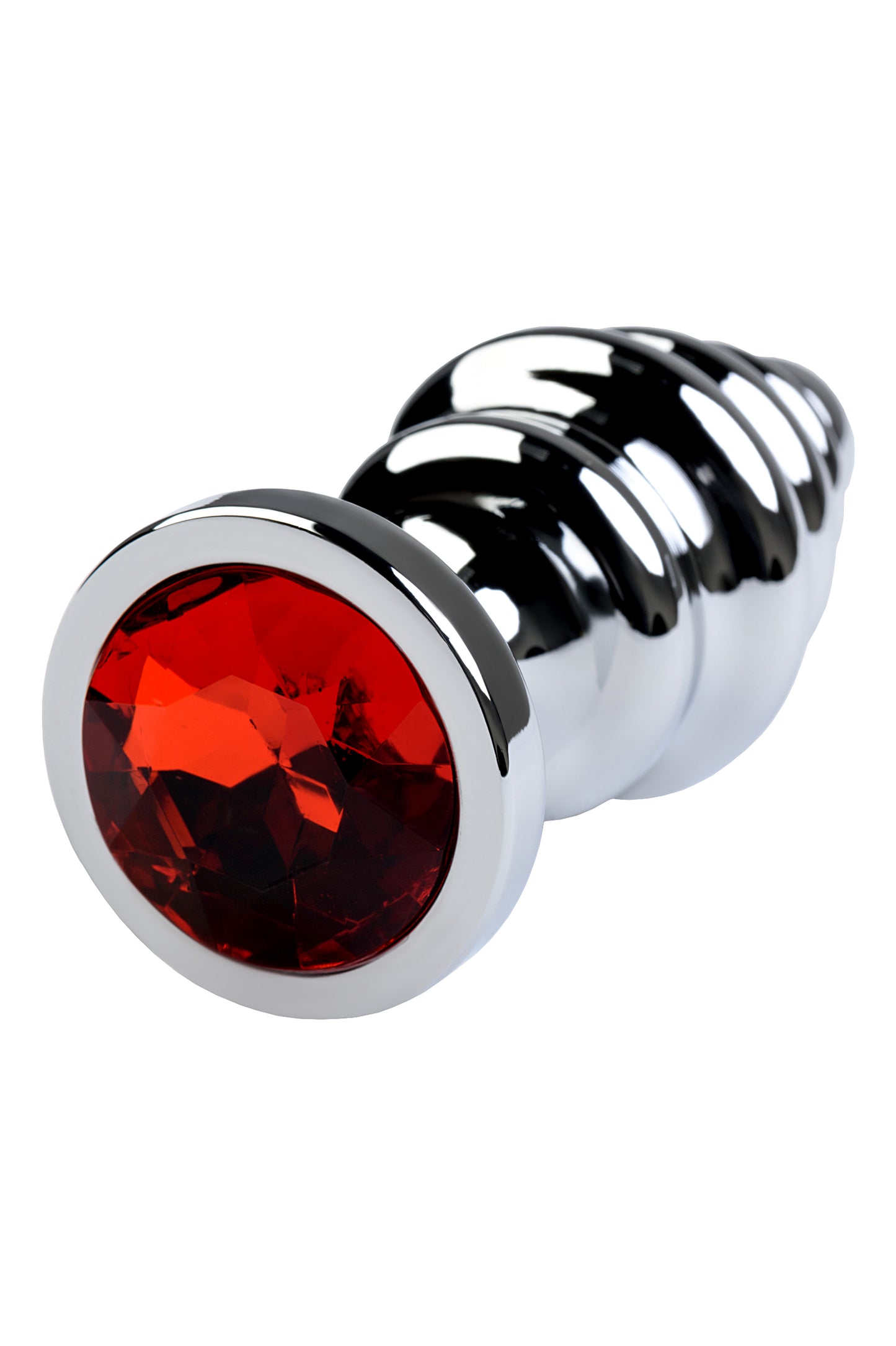 Metal by TOYFA Anal Plug, Metal, gümüş, kırmızı kristalli, 8 cm, Ø 3,5 cm, 95 g