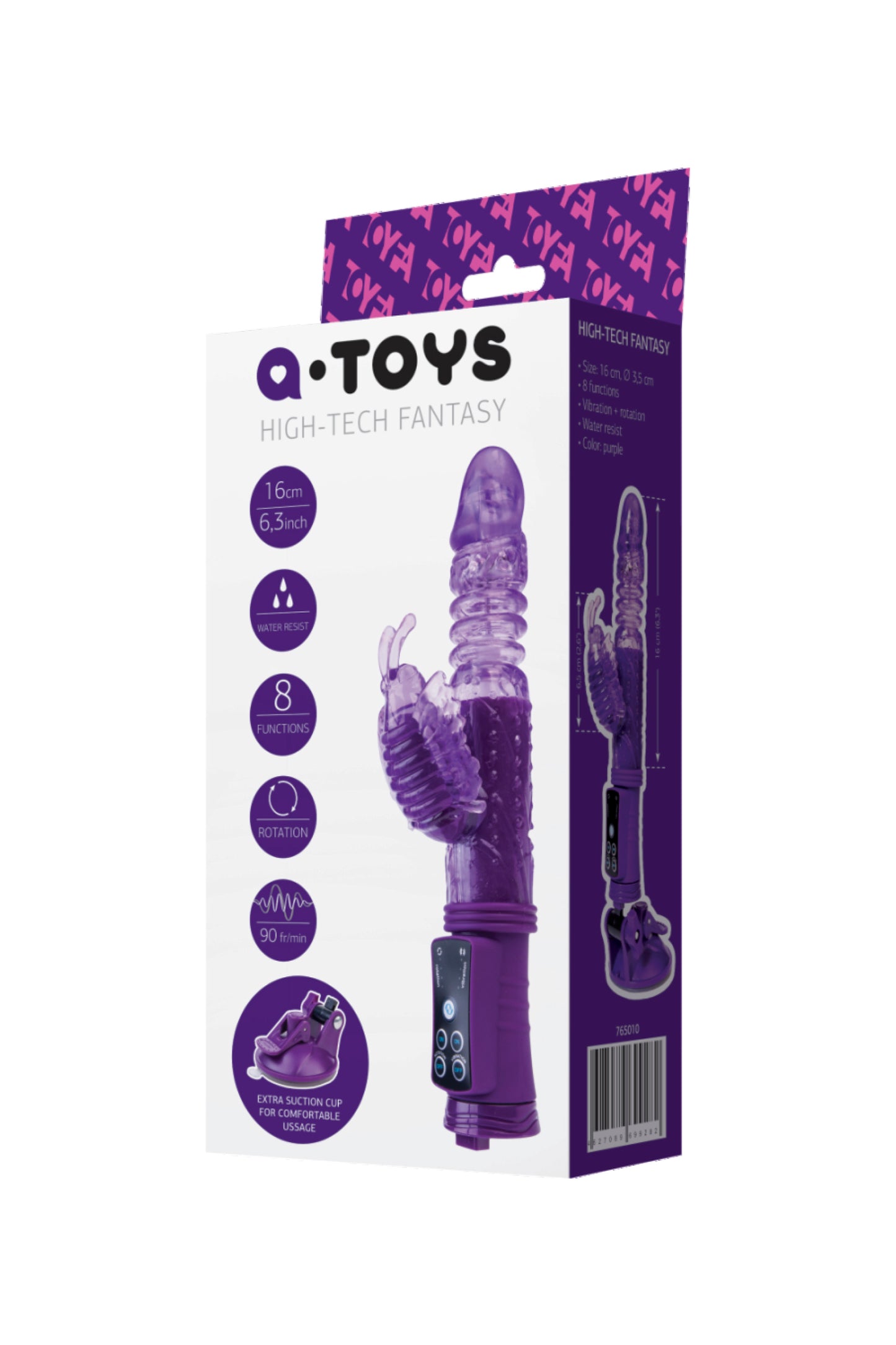 A-Toys by TOYFA High-Tech Klitoral Uyarıcı Vibratör, TPR, mor, 23 cm