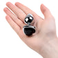 Metal by TOYFA Anal Plug, Metal, gümüş, siyah kristalli, 7 cm, Ø 2,7 cm, 50 g