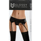 Glossy ALMİRA, Deri Jartyer Kemeri, Wetlook , siyah, M