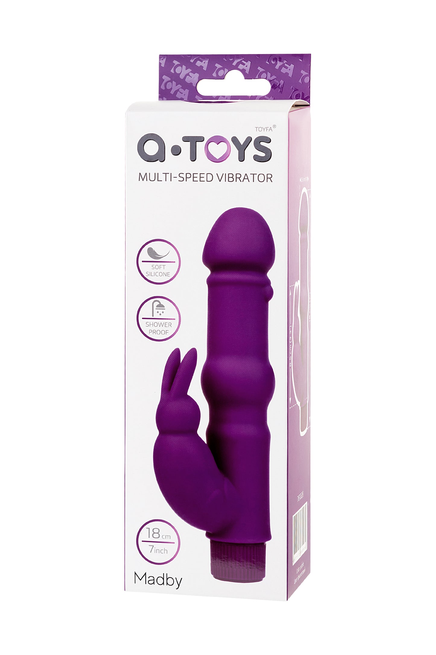 A-Toys by TOYFA  Vibratör, silikon, mor, 18 cm