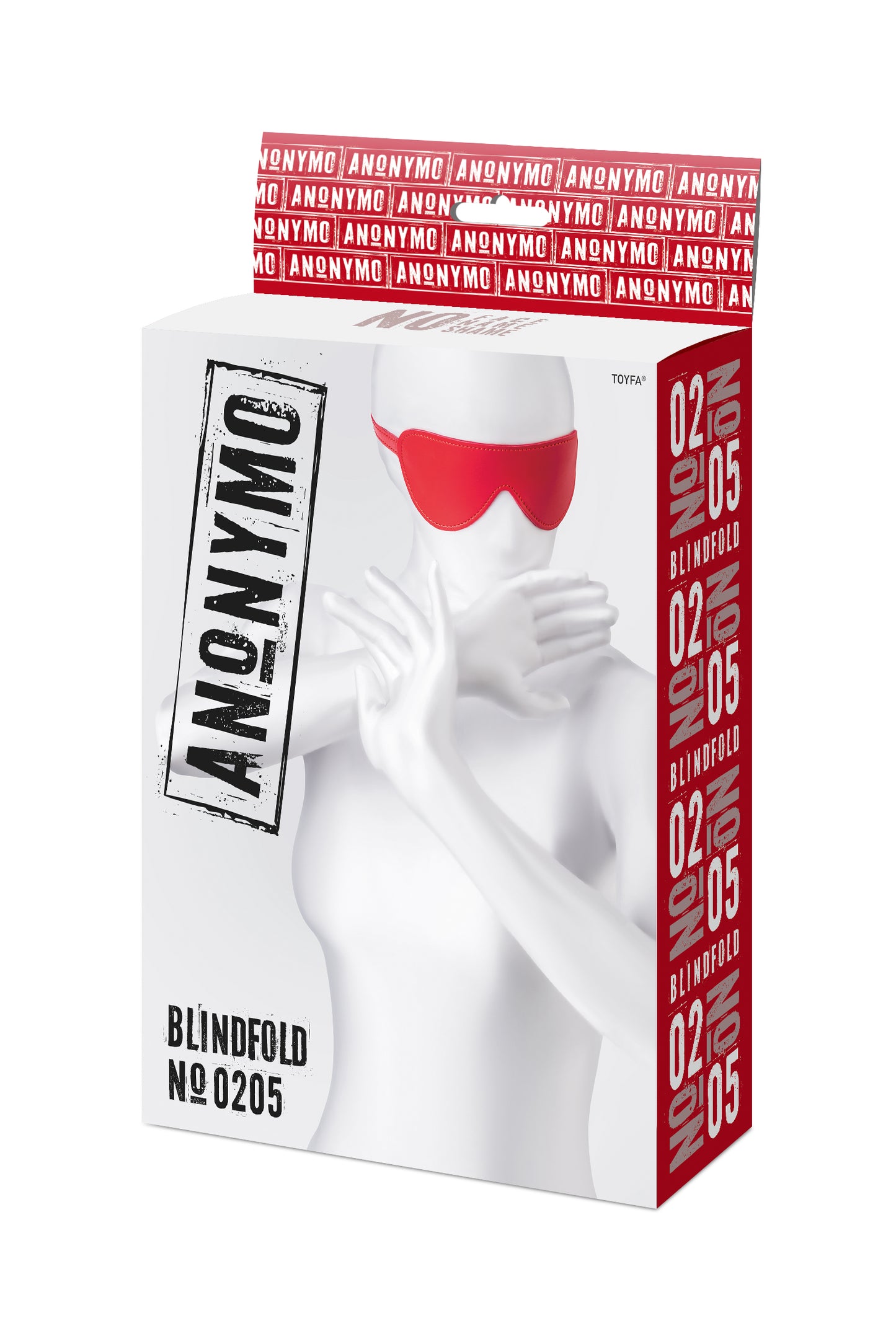 Anonymo BDSM Maske, PU deri, kırmızı, 65 cm