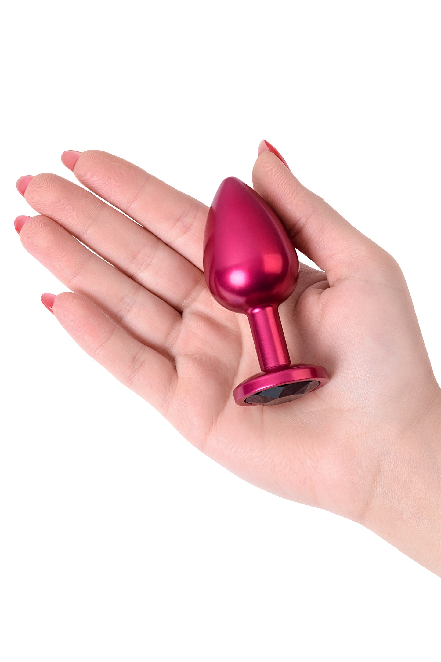 Metal by TOYFA Anal Plug, Metal, kırmızı, siyah kristalli, 8,2 cm, Ø3,4 cm, 85 g