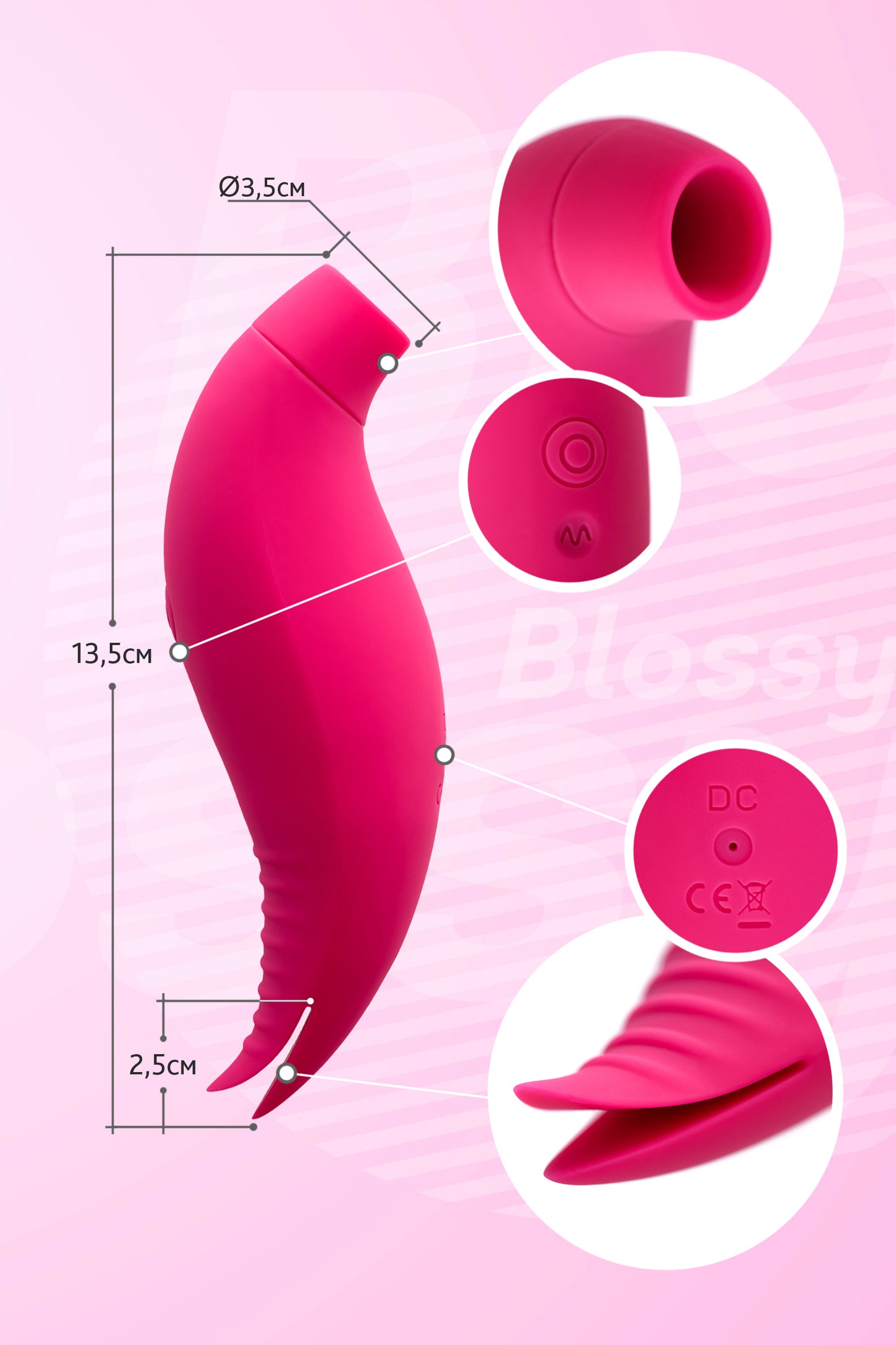 JOS Blossy Klitoral Vibratör, Pembe, 13,5 cm