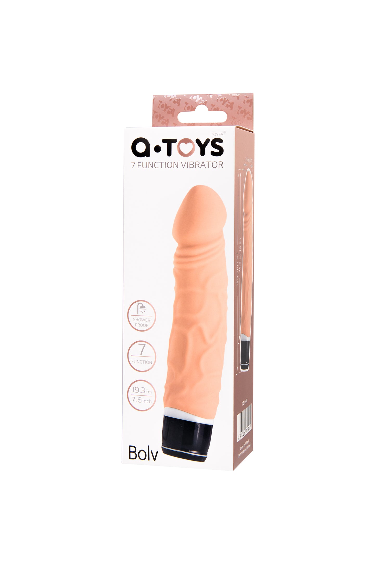 A-Toys by TOYFA Bolv Realistik Vibratör, Silikon, Ten, 19,3 cm