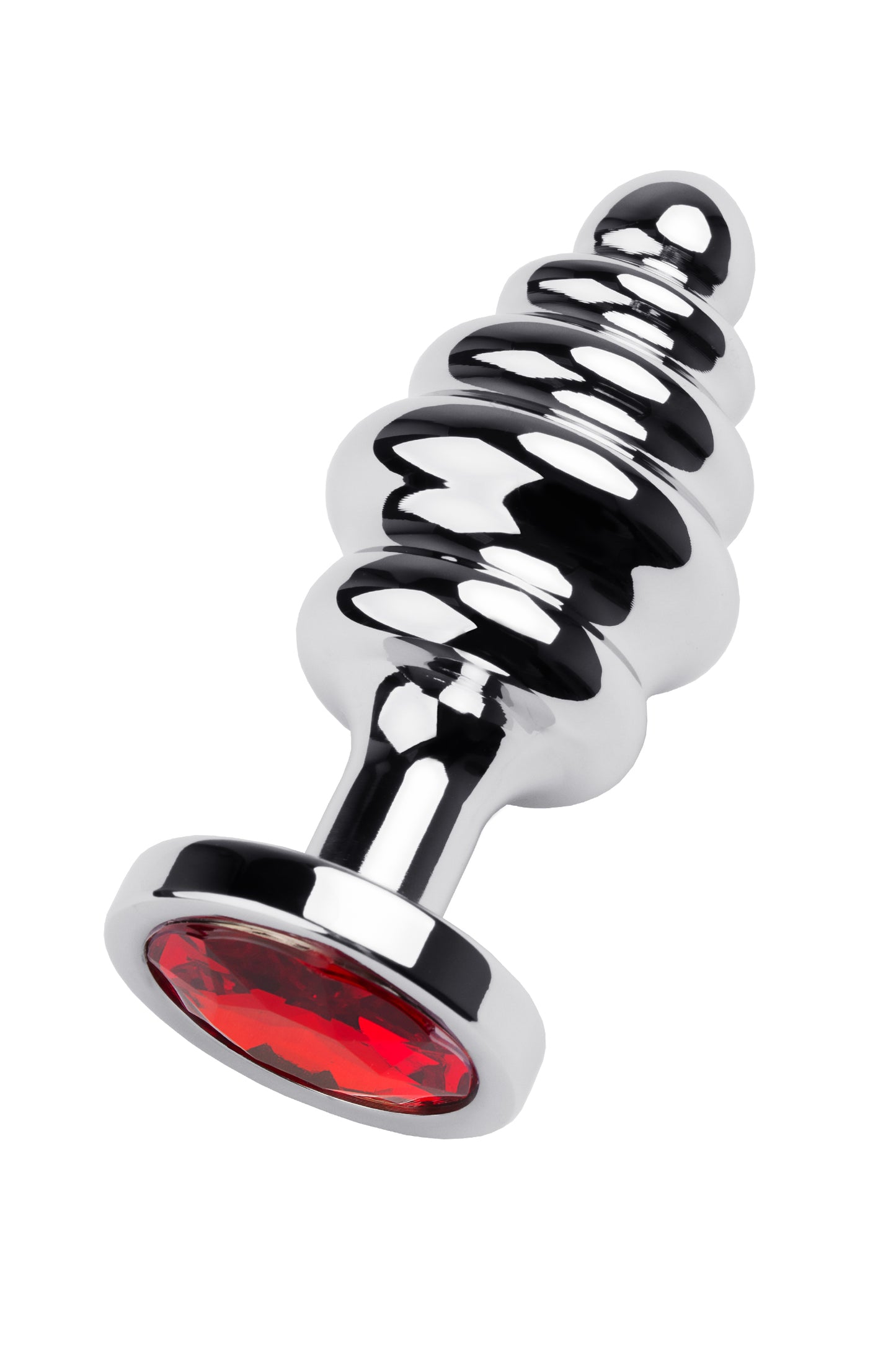 Metal by TOYFA Anal Plug, Metal, gümüş, kırmızı kristalli, 8 cm, Ø 3,5 cm, 95 g
