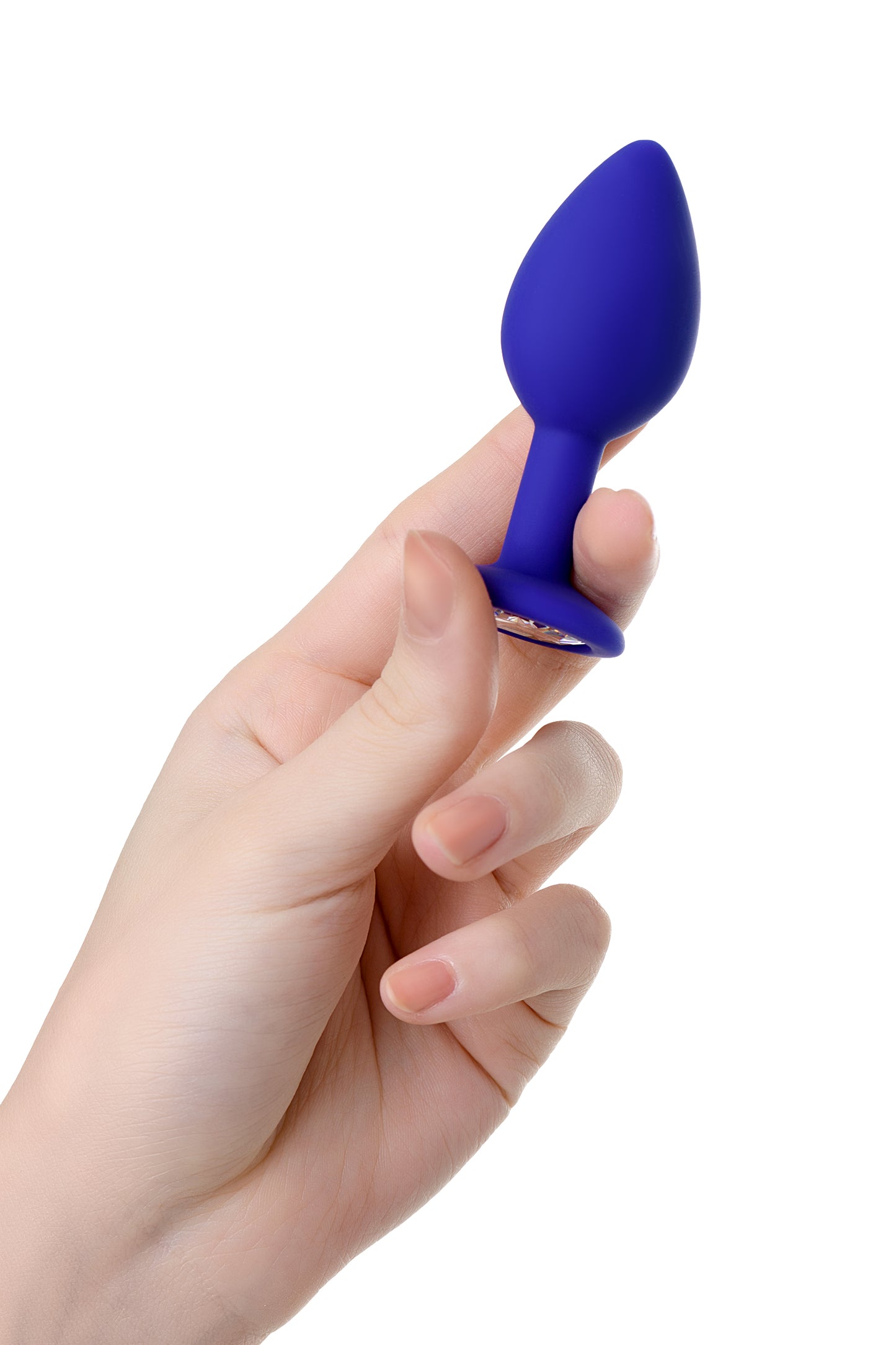 ToDo by Toyfa Brilliant anal kılıf, silikon, mavi, beyaz kristalli 7 cm, Ø 2,8 cm, 26 g