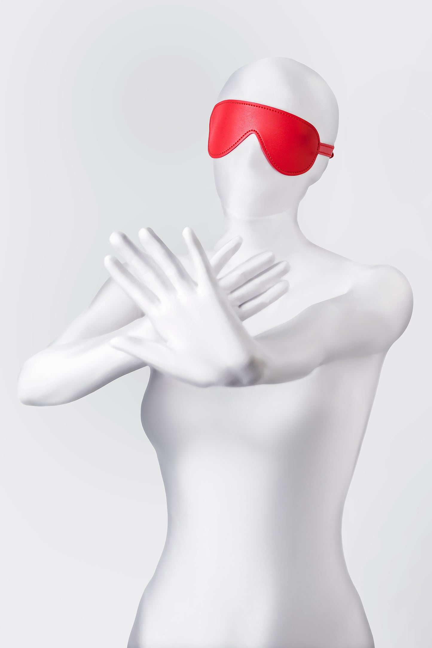 Anonymo BDSM Maske, PU deri, kırmızı, 65 cm