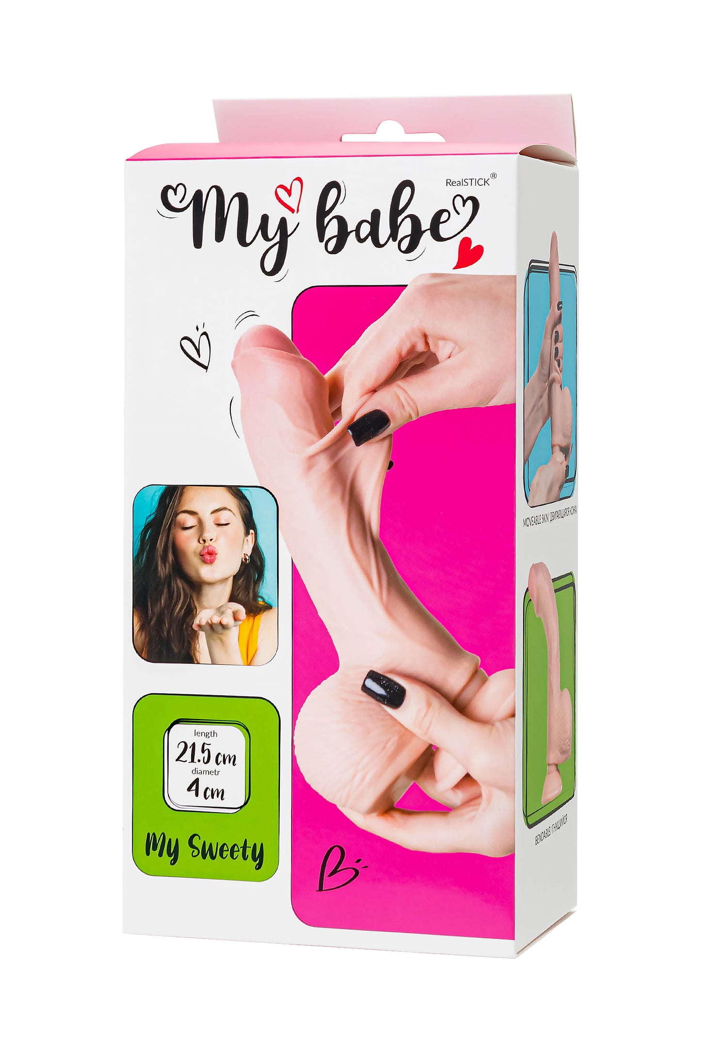 My Babe My Sweety Gerçekçi Yapay Penis, TPE, Çıplak, 21,5 cm