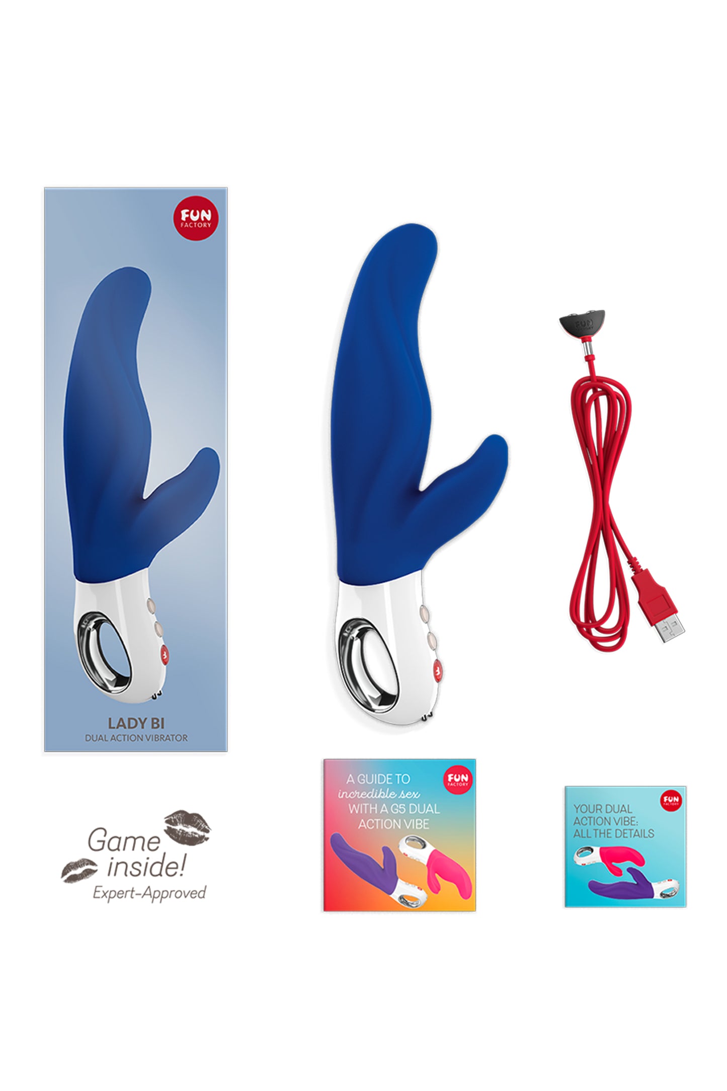 Fun Factory LADY Bİ Vibratör, silikon, mavi, 22 cm