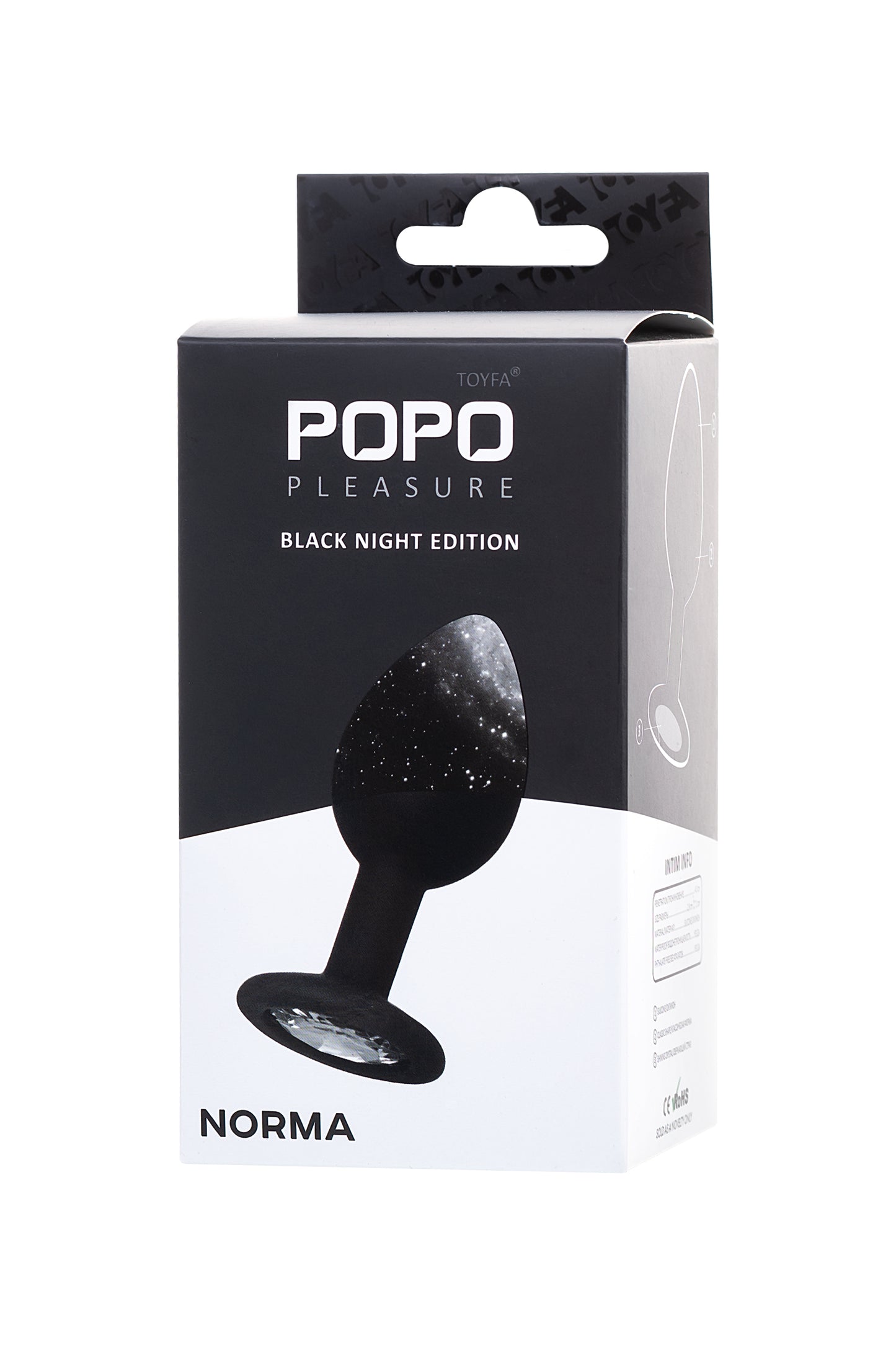 POPO by TOYFA  Anal Plug, silikon, siyah, 7,2 cm, Ø 2,8 cm, 25 g