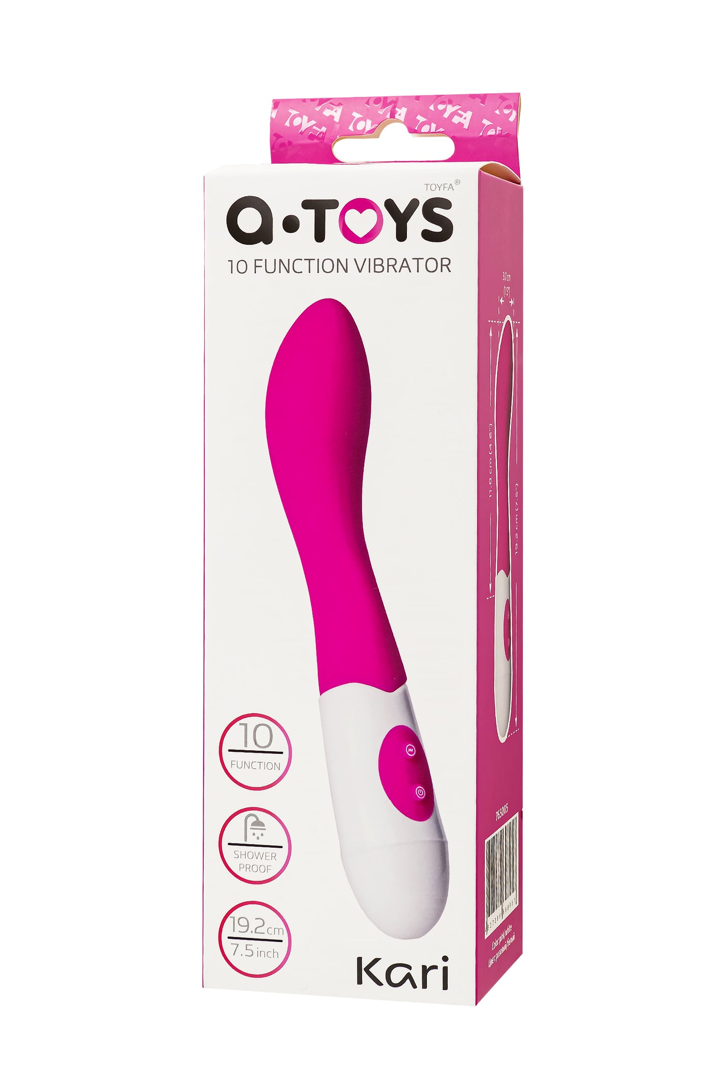 A-Toys by TOYFA Kari Vibratör, silikon, pembe, 19,2 cm