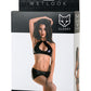 Glossy Parlak Brianna seti Wetlook malzemeden, siyah, L