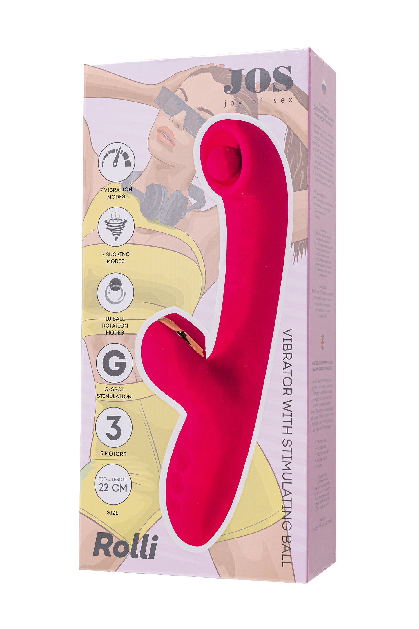 JOS Rolli Silikon Pembe 22cm Vakum Stimülasyon Topu Vibratör bayanlara Seks Oyuncakları Kadın için