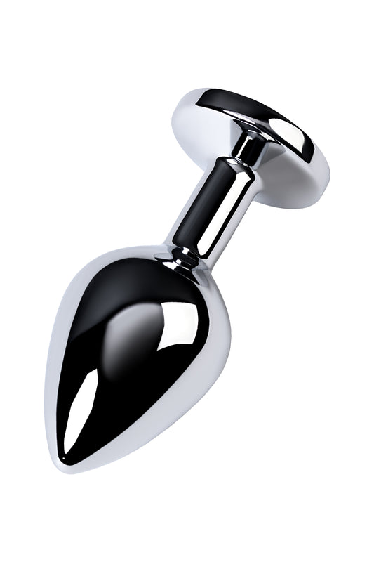 Metal by TOYFA Anal Plug, Metal, gümüş, mor kristalli, 8 cm, Ø 3,4 cm, 85 g