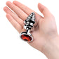 Metal by TOYFA Anal Plug, Metal, gümüş, kırmızı kristalli, 8 cm, Ø 3,5 cm, 95 g