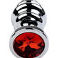 Metal by TOYFA Anal Plug, Metal, gümüş, kırmızı kristalli, 8 cm, Ø 3,5 cm, 95 g
