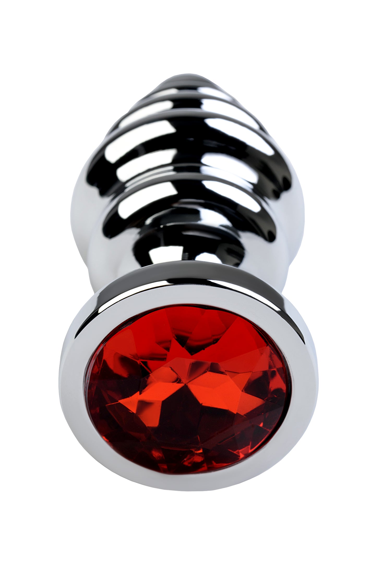 Metal by TOYFA Anal Plug, Metal, gümüş, kırmızı kristalli, 8 cm, Ø 3,5 cm, 95 g