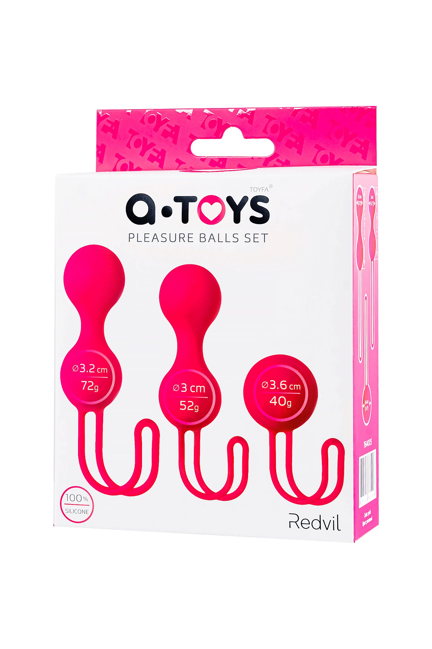 A-Toys by TOYFA Redvil Vajinal Top Seti, silikon, pembe, 16,5 cm