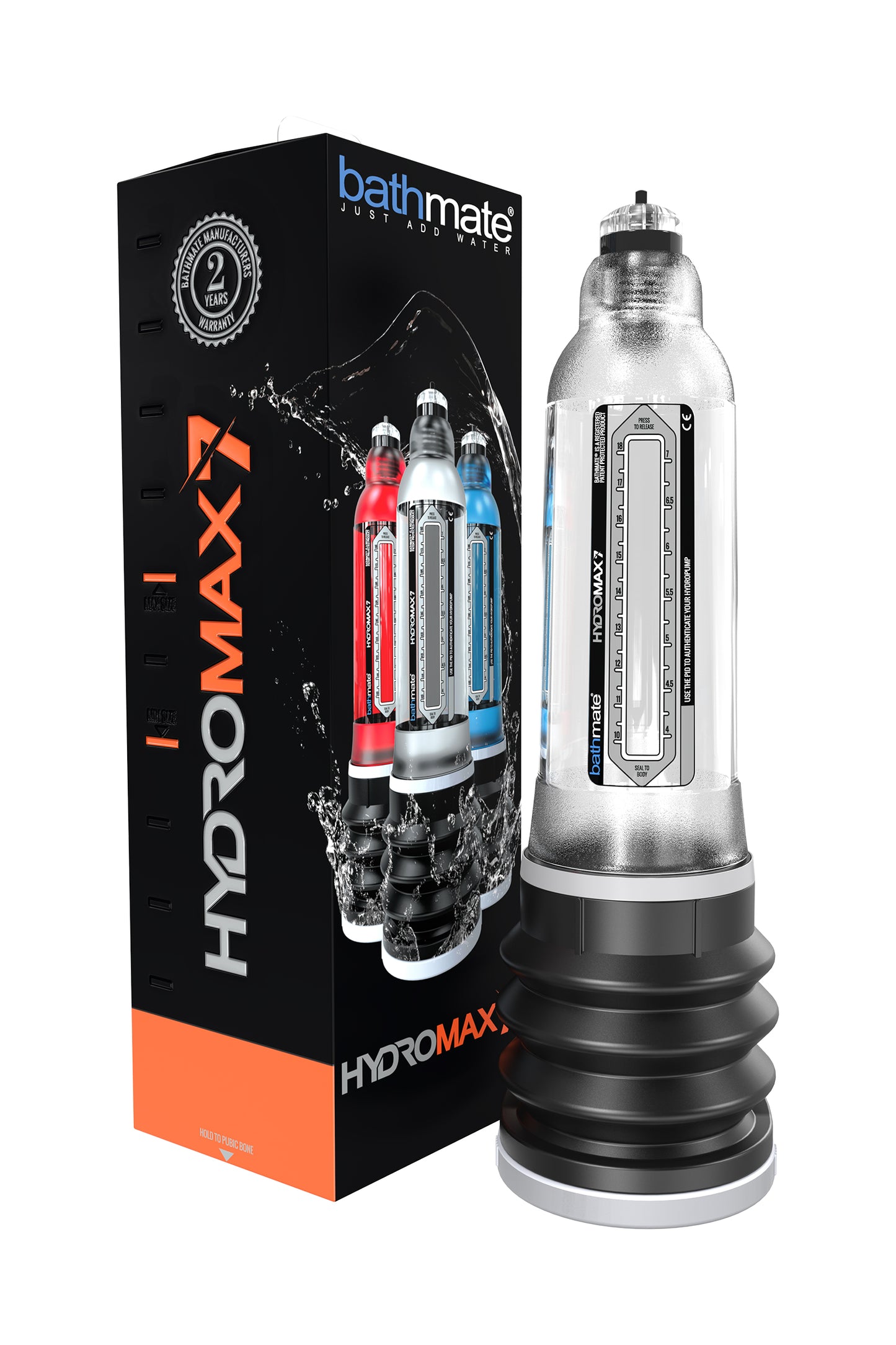 Bathmate HYDROMAX7 hidrolik pompa, ABS plastik, transparan, 30 cm (Hydromax X30 muadili)