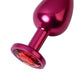 Metal Toyfa Anal Plug Metal, metal, kırmızı, kırmızı kristalli, 8,2 cm, Ø3,4 cm, 85 g