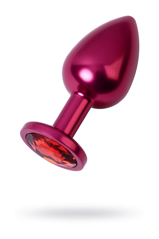 Metal Toyfa Anal Plug Metal, metal, kırmızı, kırmızı kristalli, 8,2 cm, Ø3,4 cm, 85 g