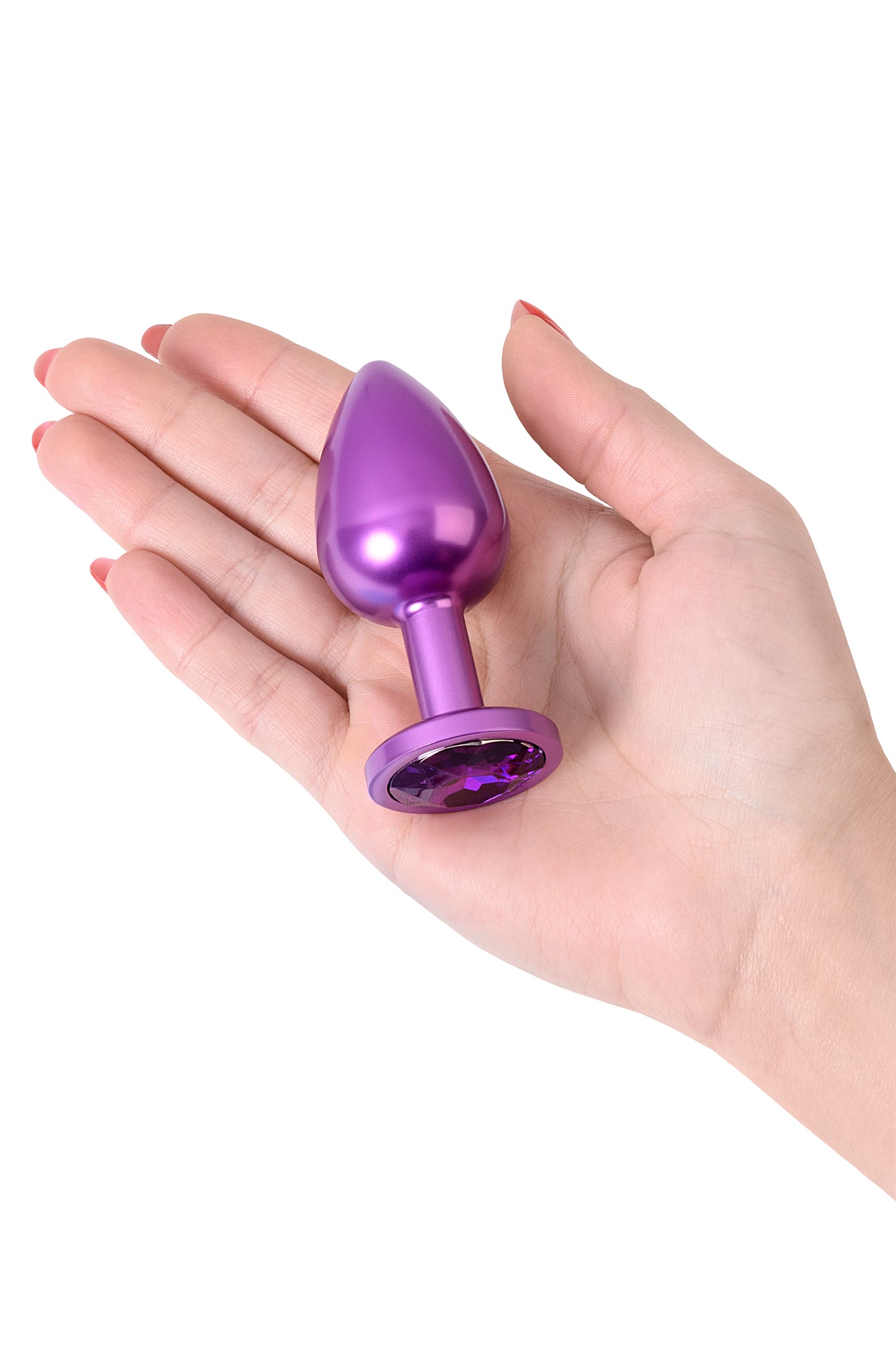 Metal by TOYFA Anal Plug, mor, mor kristalli, 8,2 cm, Ø3,4 cm, 85 g