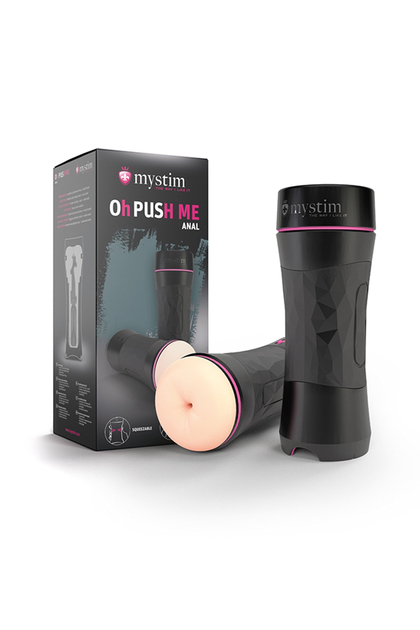 Mystim OH PUSH ME Anal Masturbator, TPE, Ten, 21,5 cm