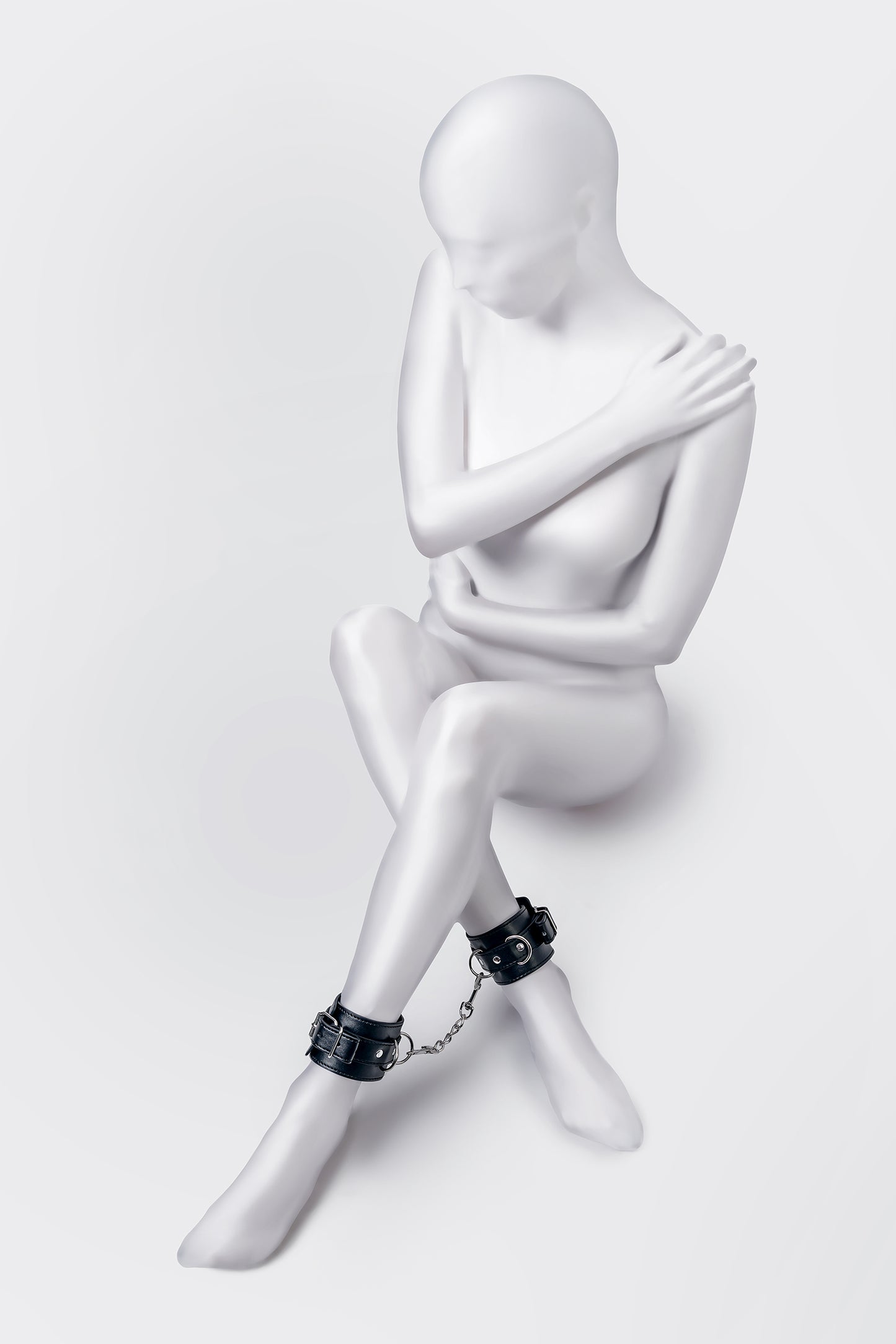 Anonymo BDSM Ayak Kelepçe #0153, PU deri, siyah, 26,5 cm