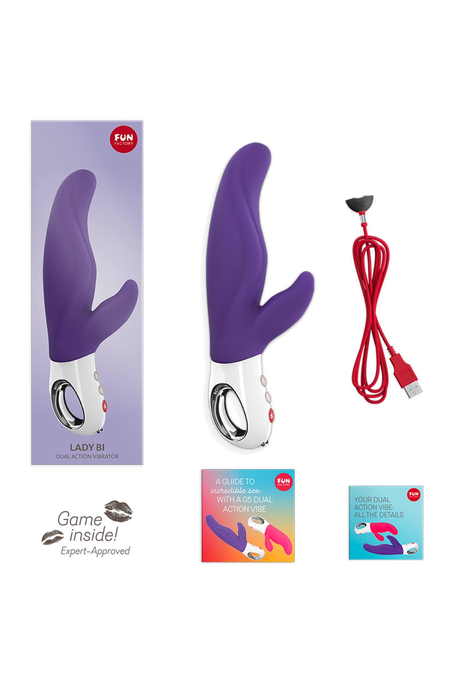 Fun Factory LADY Bİ Vibratör, silikon, mor, 22 cm
