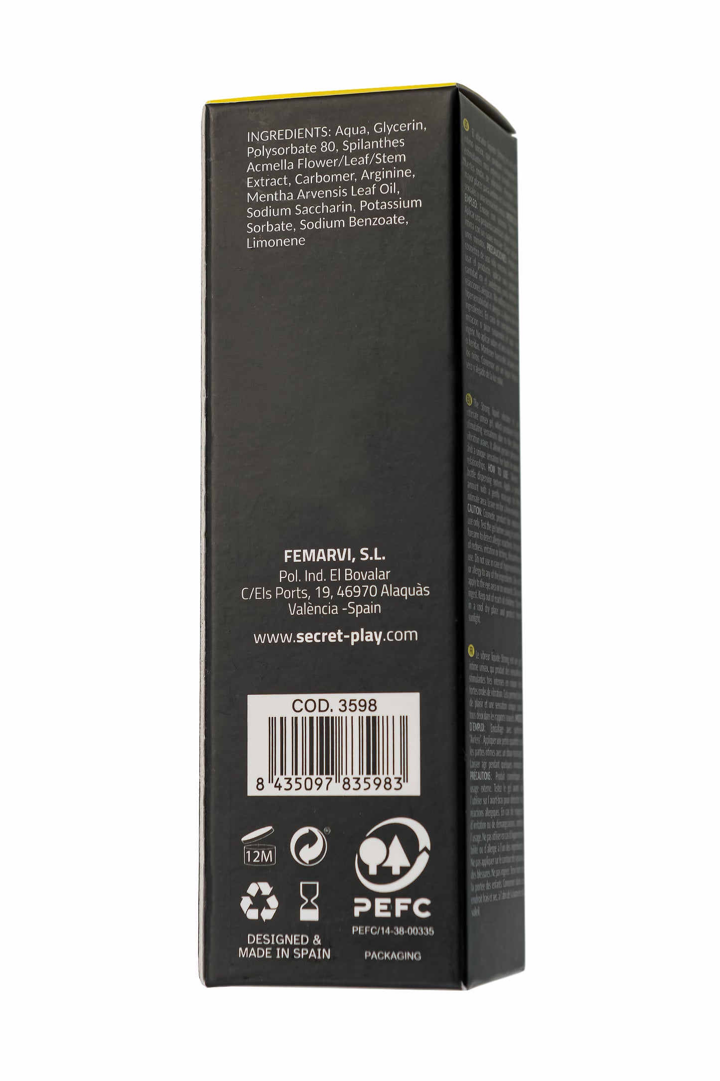 SECRET PLAY Titreşim Efektli Masaj Jeli, 15 ml