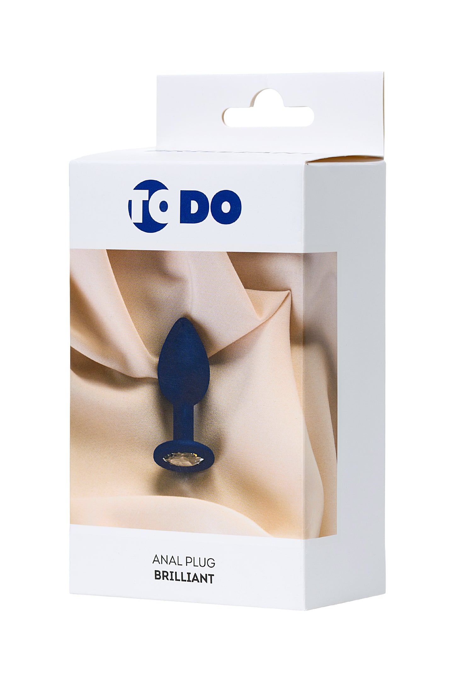 ToDo by Toyfa Brilliant anal kılıf, silikon, mavi, beyaz kristalli 7 cm, Ø 2,8 cm, 26 g