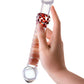 Sexus Glass Çift Taraflı Cam Dildo, Şeffaf, 22 cm