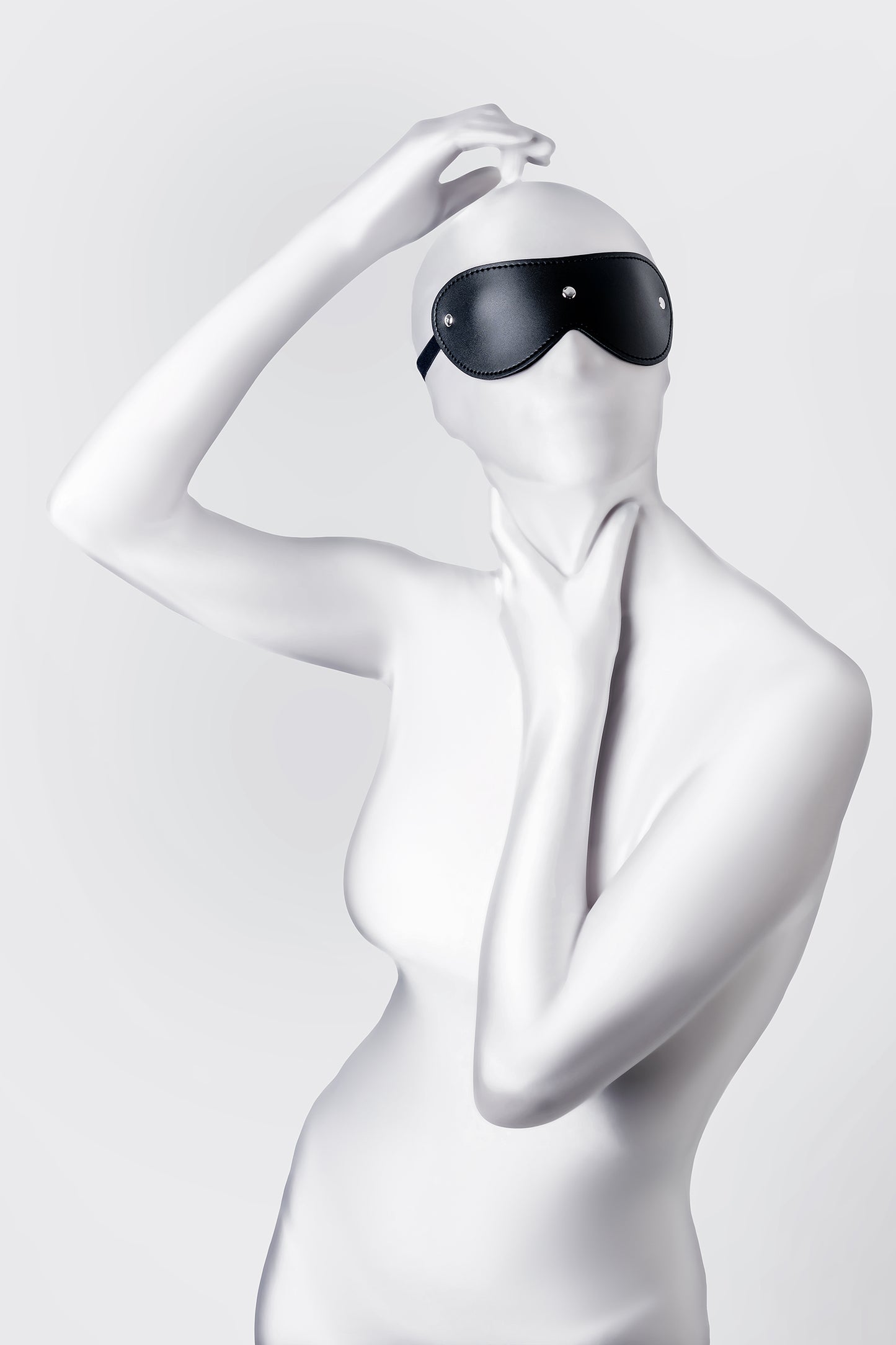 Anonymo BDSM Maske , PU deri, Siyah, 24 cm