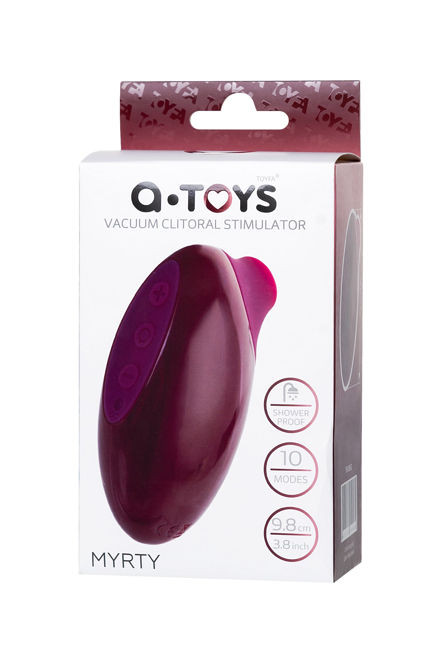 A-Toys by TOYFA Myrty Vakum Mastürbatör, Bordo, 9,8 cm