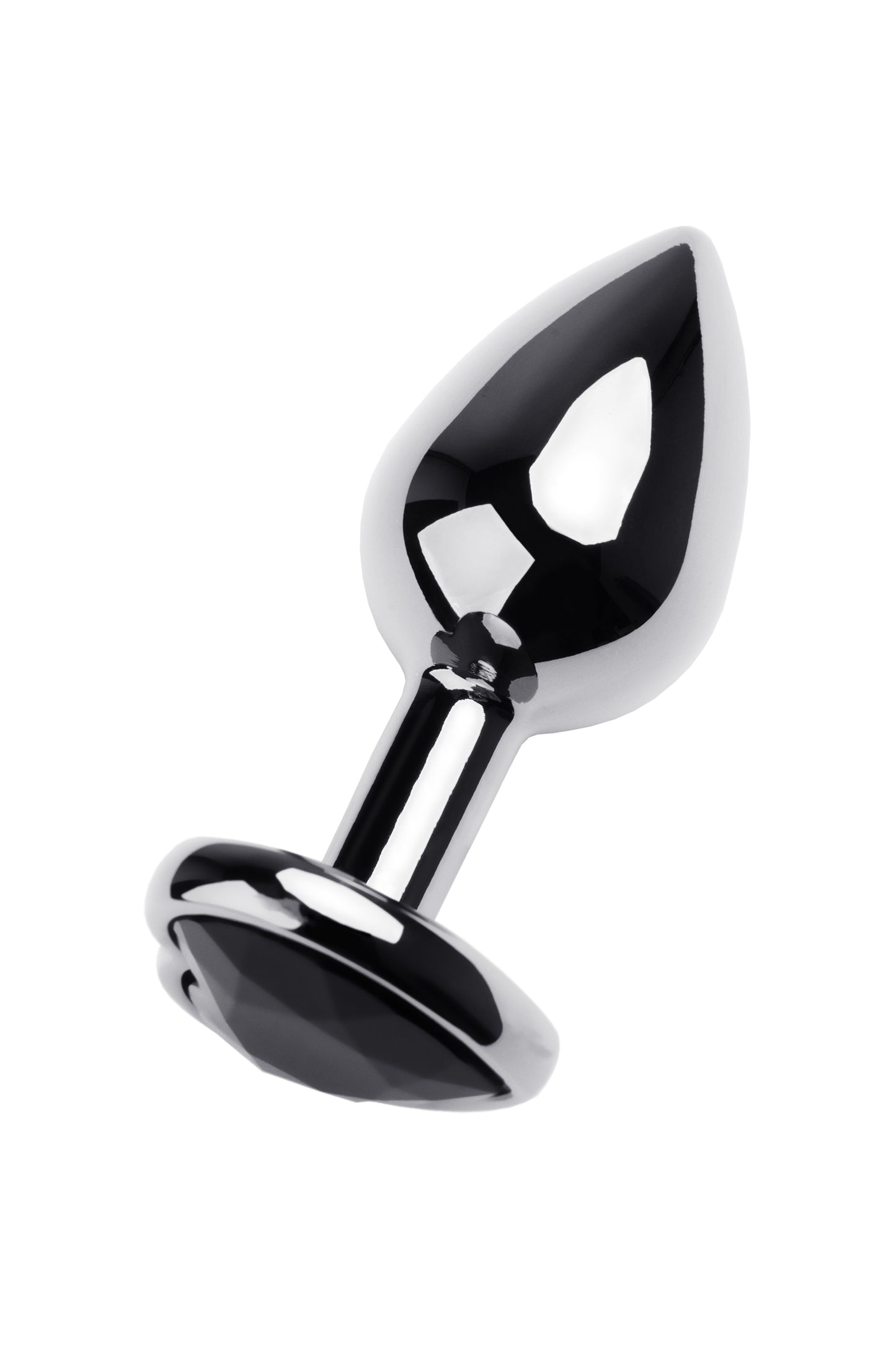 Metal by TOYFA Anal Plug, Metal, gümüş, siyah kristalli, 7 cm, Ø 2,7 cm, 50 g